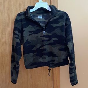 VS PINK Camo Quarter Zip Pullover